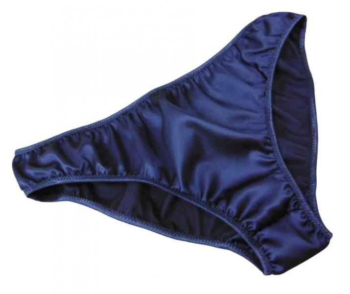 Navy Blue satin plain & simple bikini briefs